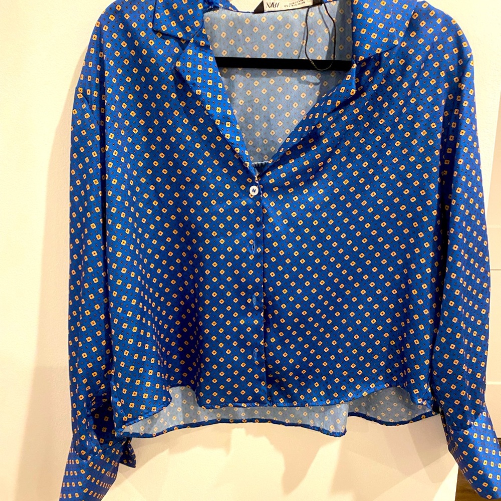 Zara paisley long sleeved Silk top
